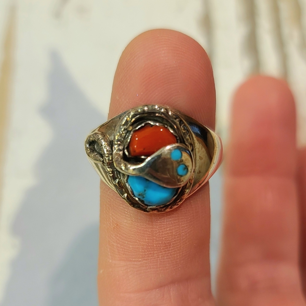 Effie Calavaza Zuni Snake Ring